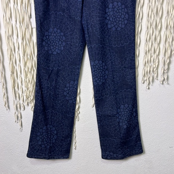 Escada Mandala Effect Print Blue Straight Leg Denim Size 44/L - Picture 3 of 13